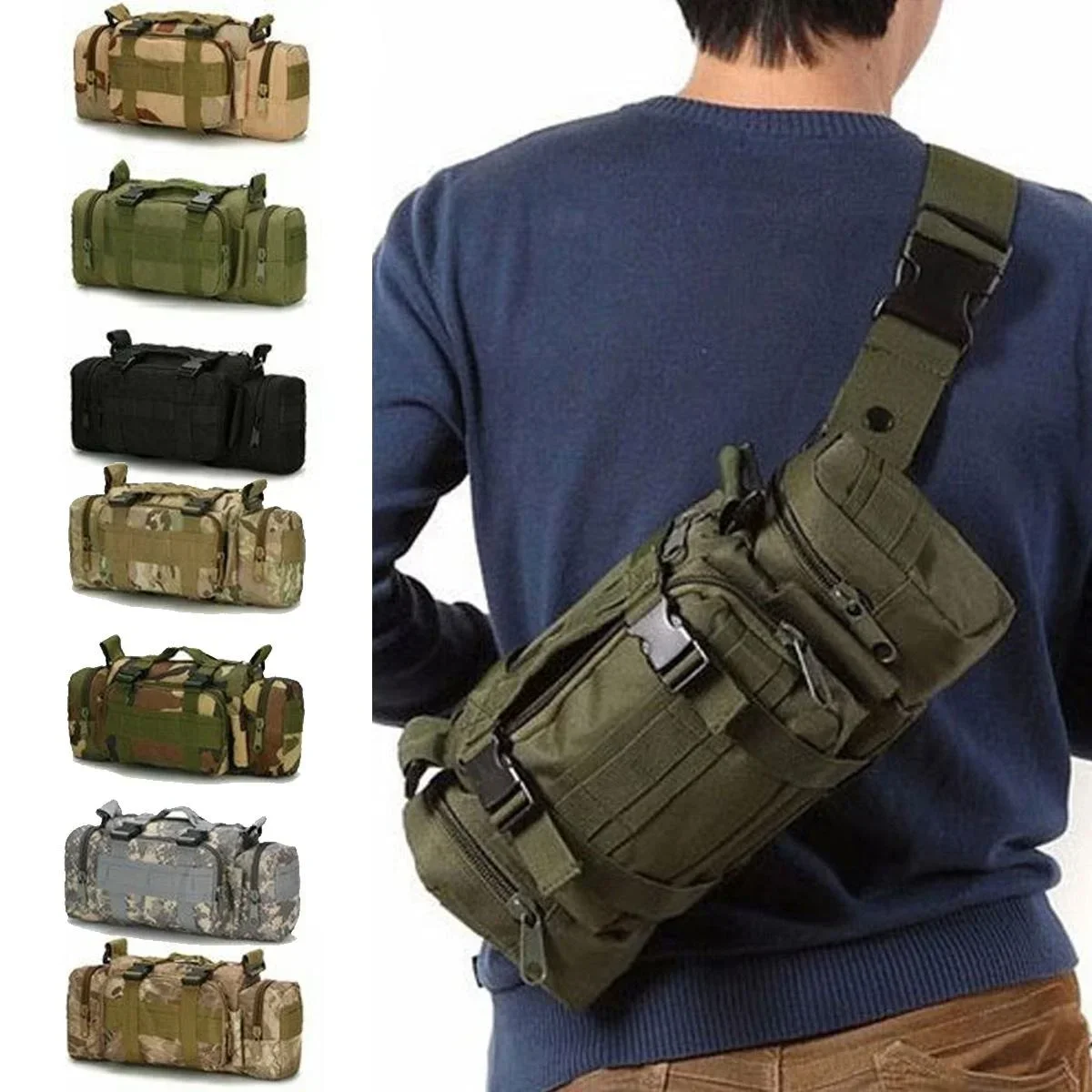 Edc Carry Fanny Pack - Спортивная поясная сумка Molle, водонепроницаемая поясная
